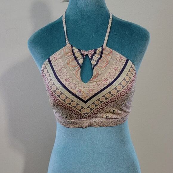 Athleta Swimsuit Top Womens Medium Boho Cottage Core Adjustable Top Sporty Fun - Picture 2 of 10